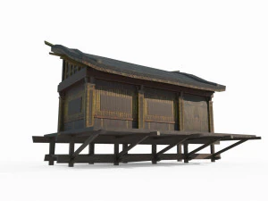 East Asian ancient architecture small hut 3D Model