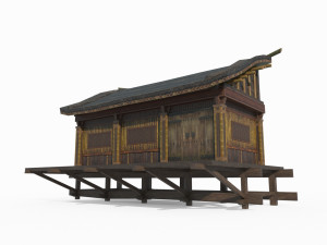 East Asian ancient architecture small hut Modelo 3D