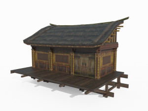 East Asian ancient architecture small hut Modelo 3D