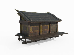 East Asian ancient architecture small hut Modelo 3D
