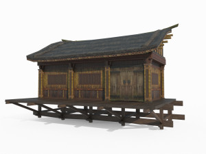 East Asian ancient architecture small hut Modelo 3D