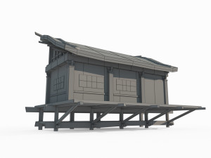 East Asian ancient architecture small hut Modelo 3D