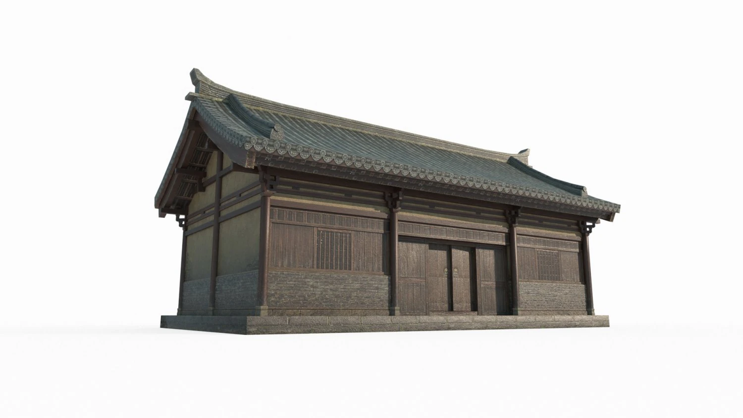 East Asian ancient architecture and houses 3D Model .c4d .max .obj .3ds .fbx .stl .blend