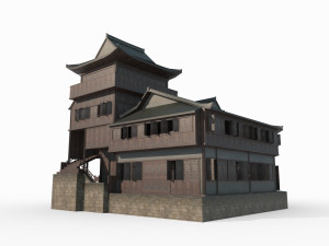 Ancient architectural restaurants in East Asia Modèle 3D