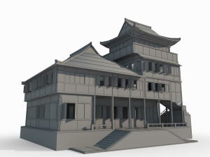 Ancient architectural restaurants in East Asia Modèle 3D