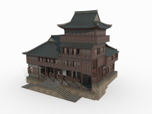 Ancient architectural restaurants in East Asia Modèle 3D