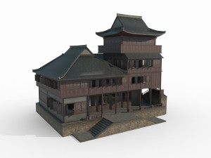 Ancient architectural restaurants in East Asia Modèle 3D