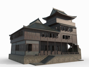 Ancient architectural restaurants in East Asia Modèle 3D