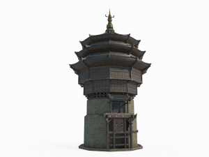 Ancient architectural towers in East Asia 3D Model