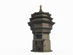 Ancient architectural towers in East Asia Modelo 3D