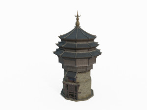 Ancient architectural towers in East Asia Modelo 3D