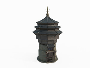 Ancient architectural towers in East Asia Modelo 3D