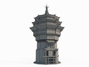 Ancient architectural towers in East Asia Modelo 3D