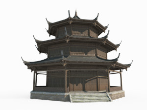 East Asian Ancient Architecture Attic 3D 모델