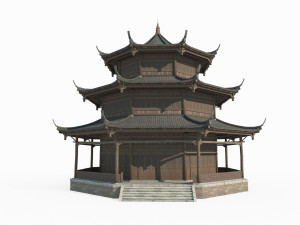 East Asian Ancient Architecture Attic 3D Model