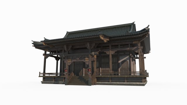 Luxury houses in ancient Asian architecture Model 3D .c4d .max .obj .3ds .fbx .stl .blend 