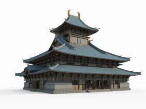 Istana besar dalam arsitektur Asia Timur kuno Model 3D