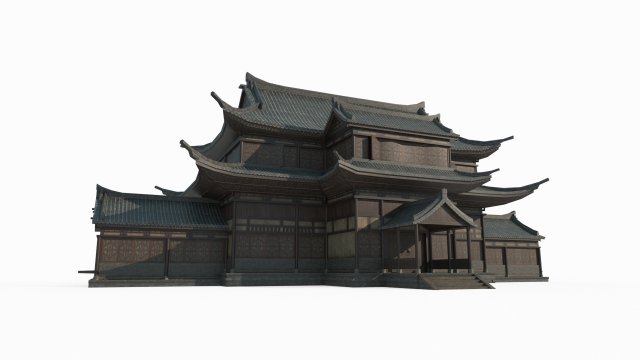 Large palaces in ancient Asian architecture Modelo 3D .c4d .max .obj .3ds .fbx .stl .blend 
