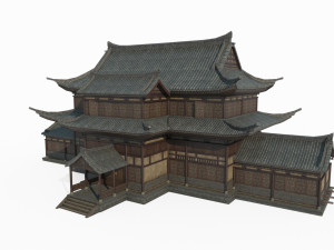 Large palaces in ancient Asian architecture Modelo 3D