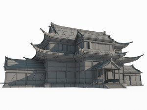Large palaces in ancient Asian architecture Modelo 3D