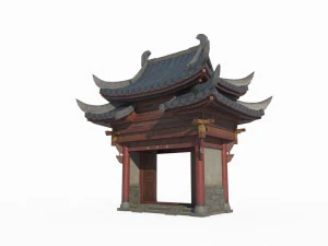 East Asian Guda Gate 3D Model