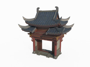 East Asian Guda Gate Modello 3D
