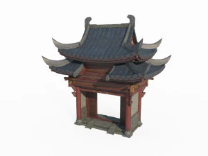 East Asian Guda Gate 3D Model