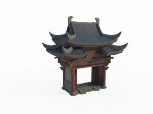 East Asian Guda Gate 3D Model