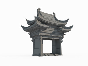East Asian Guda Gate Modello 3D