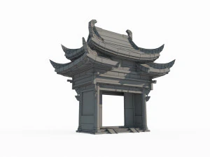 East Asian Guda Gate 3D Model