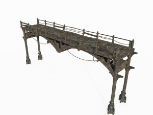 Old style wooden bridge 3Dモデル