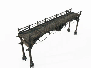 Ponte de madeira de estilo antigo Modelo 3D