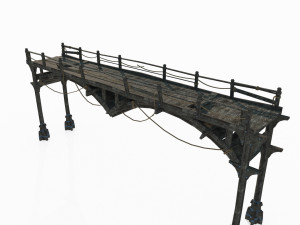 Old style wooden bridge 3Dモデル