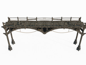 Old style wooden bridge 3Dモデル