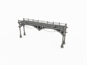 Old style wooden bridge 3Dモデル