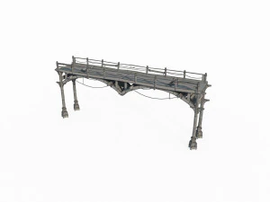 Ponte de madeira de estilo antigo Modelo 3D
