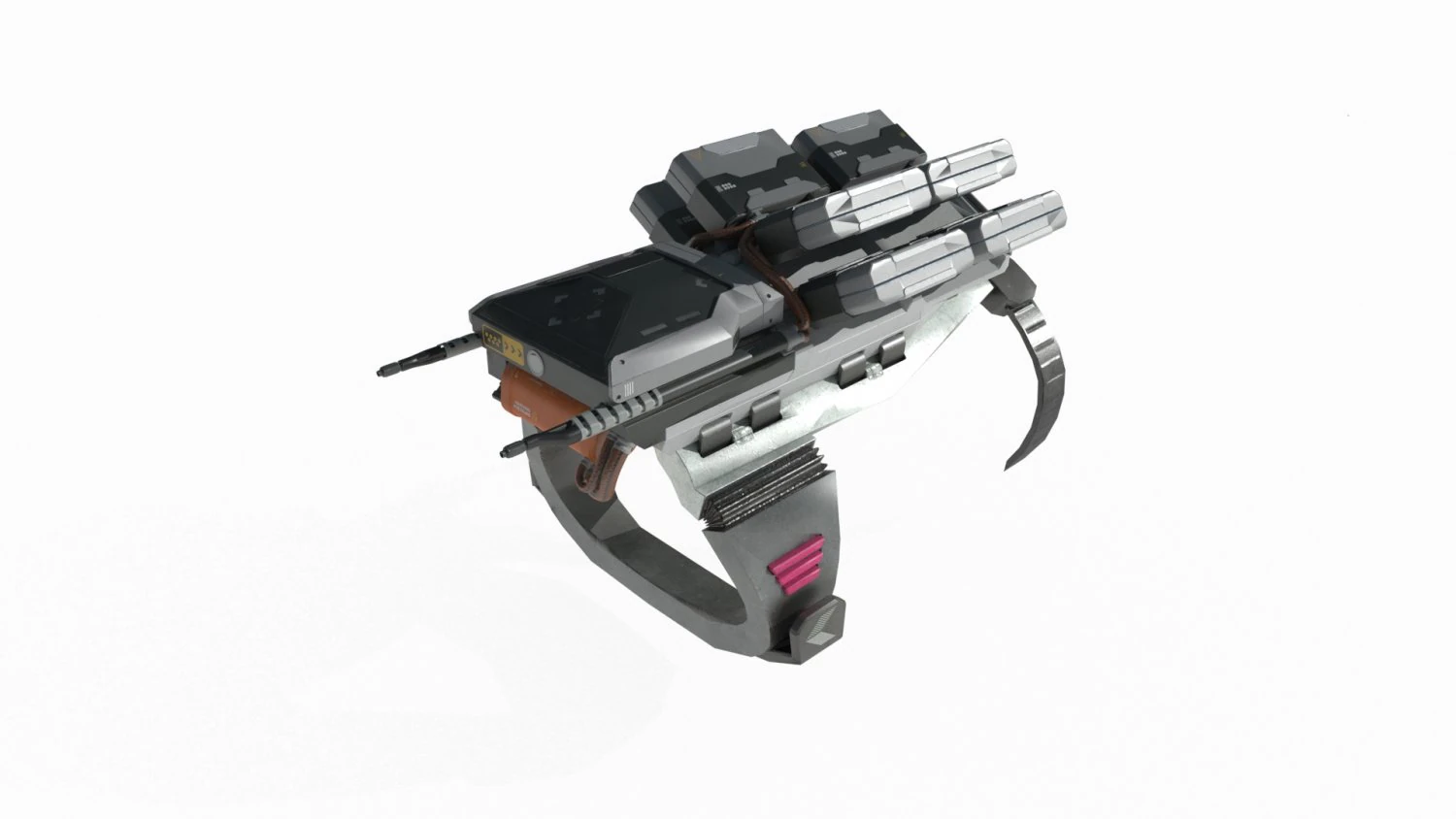 Future sci-fi pistols 3D Model .c4d .max .obj .3ds .fbx .stl .blend 
