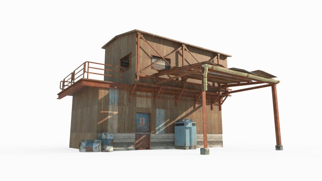 Modern Architecture 2-story Tin House 3D Модель .c4d .max .obj .3ds .fbx .stl .blend 