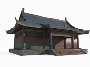Ancient East Asian Architecture Single Room Model 3D