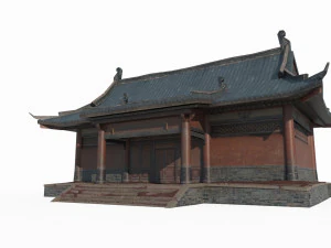 Ancient East Asian Architecture Single Room 3D Model
