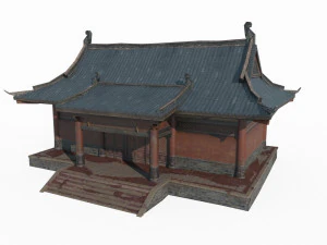 Ancient East Asian Architecture Single Room 3D Model