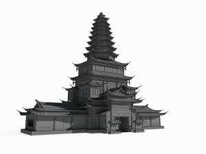 Ancient Asian architectural towers and palaces 3D 模型