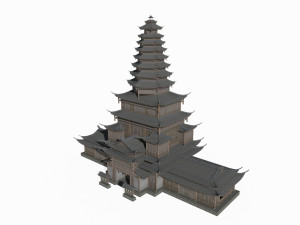 Ancient Asian architectural towers and palaces 3D 模型