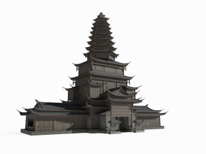 Ancient Asian architectural towers and palaces 3D 模型