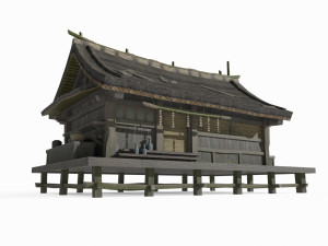 Asian Ancient Architecture Thatched Cottage Model 3D