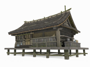 Asian Ancient Architecture Thatched Cottage 3D Model