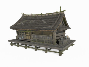 Asian Ancient Architecture Thatched Cottage 3D Model