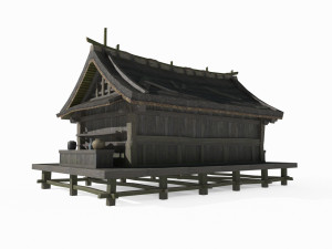 Asian Ancient Architecture Thatched Cottage 3D Model