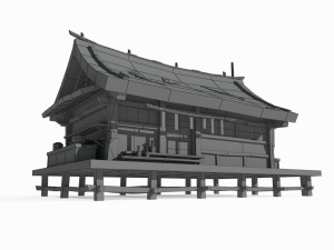 Asian Ancient Architecture Thatched Cottage 3D Model