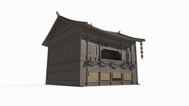 Asian Ancient Architecture Inn 3D Model .c4d .max .obj .3ds .fbx .stl .blend 